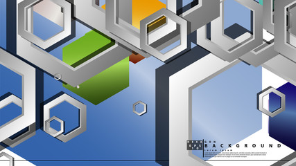 Abstract geometric background with hexagon jewels color compositions. Vector illustration