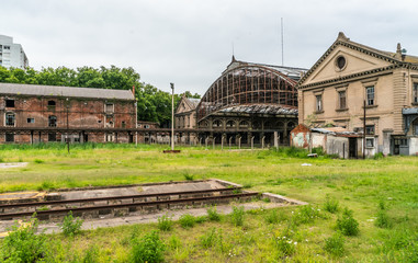 abandoned Railway station at the edge of the town of Montevideo in Uruguay