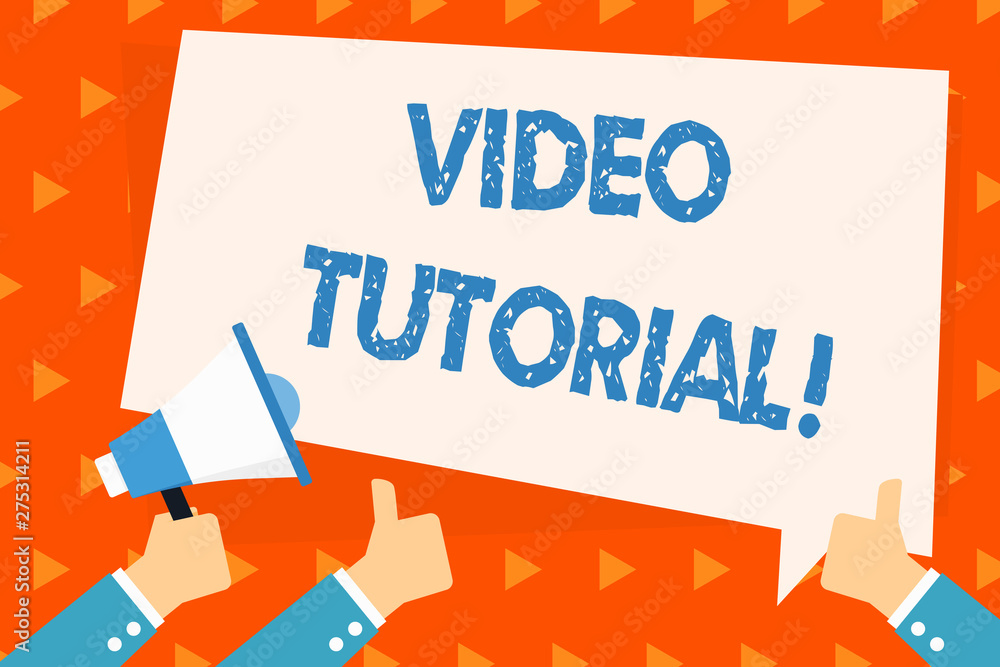 Poster word writing text video tutorial. business photo showcasing method of transferring knowledge through