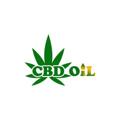 Marijuana and cannabis oil,Cbd Oil,Green Marijuana Leaves, pills and capsules. Icon product label and logo graphic template