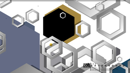 Abstract geometric background with hexagon, middle ages color composition. Vector illustration