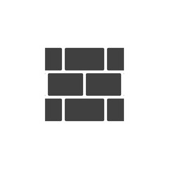 Brick wall vector icon. filled flat sign for mobile concept and web design. Concrete block wall glyph icon. Construction symbol, logo illustration. Vector graphics