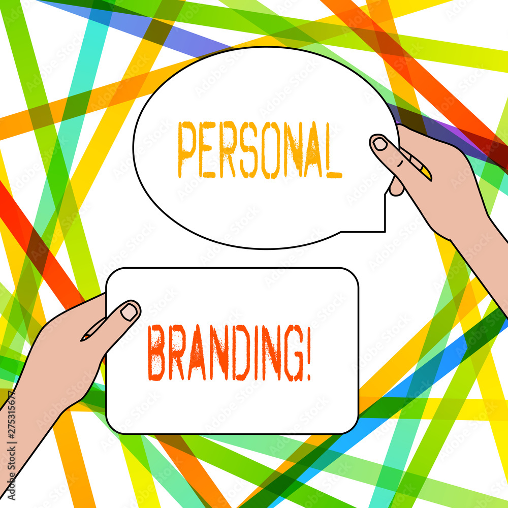 Poster writing note showing personal branding. business concept for process of creating a recognizable prof