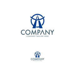 Logistics logo template. Letter A logo template design.