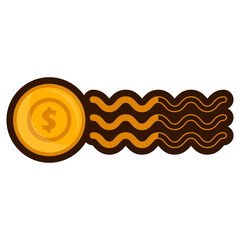 Video game money progress bar with a golden coin - Vector