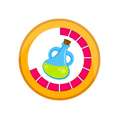 Video game progress bar with a poison vial - Vector