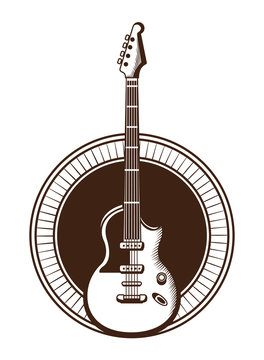 electric guitar drawn tattoo icon