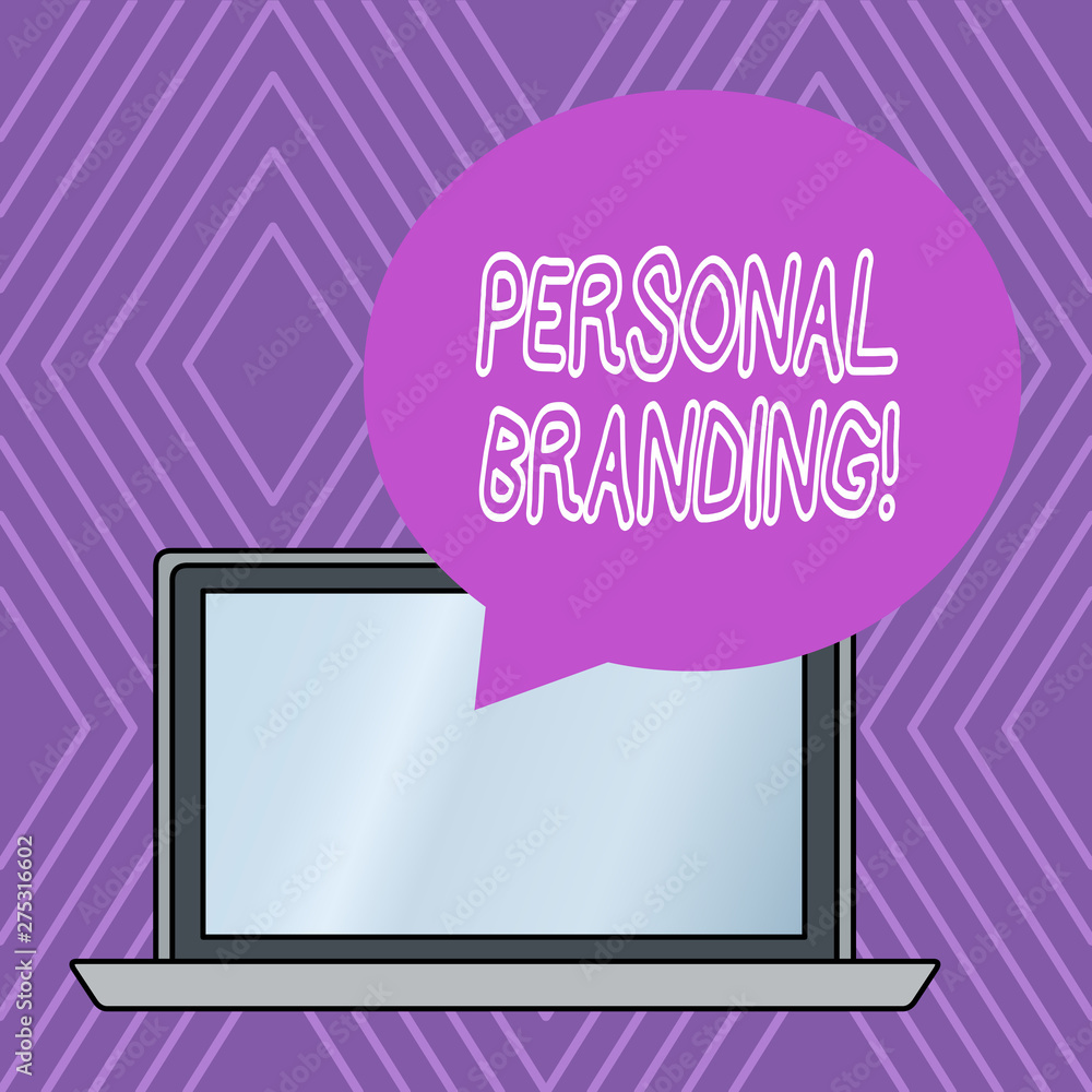 Poster Writing note showing Personal Branding. Business concept for process of creating a recognizable professional name