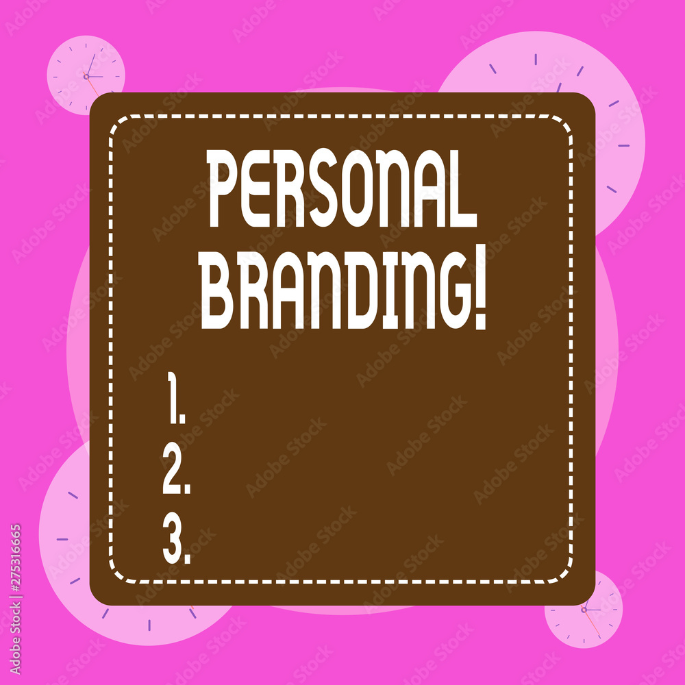 Poster conceptual hand writing showing personal branding. concept meaning process of creating a recognizabl