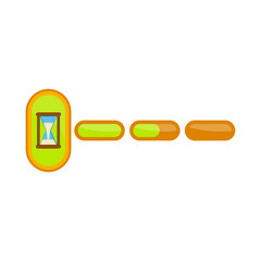 Video game time progress bar with a hourglass - Vector