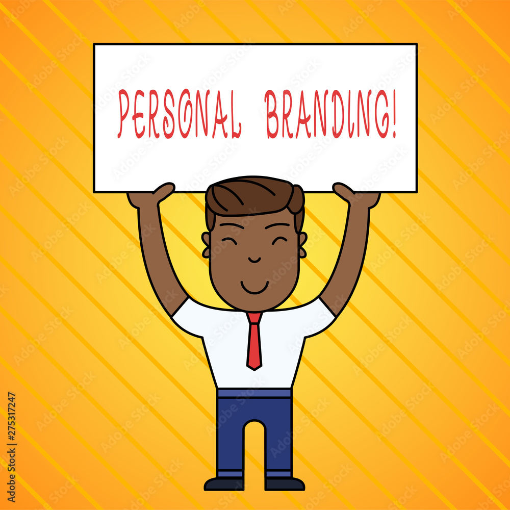 Poster word writing text personal branding. business photo showcasing process of creating a recognizable pr