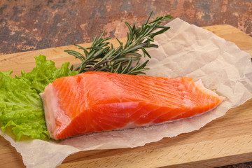 Piece of raw salmon