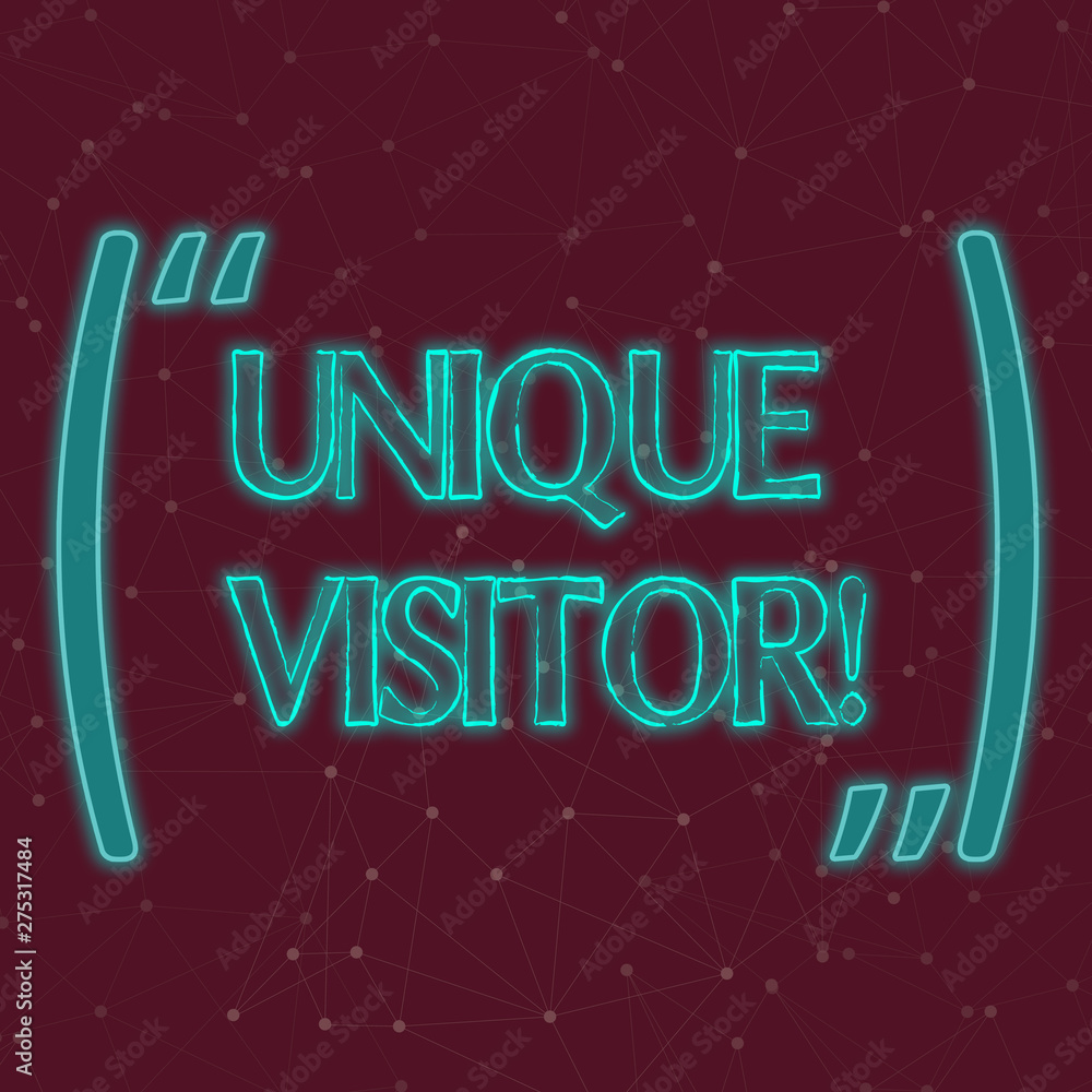 Poster text sign showing unique visitor. business photo showcasing individuals who have visited a web site 