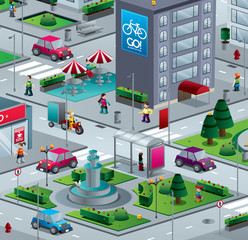 city isometric streets