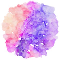 Fototapeta premium watercolor plum, blue violet and misty rose color. circular painting graphic background illustration