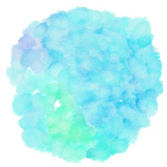 baby blue, pale turquoise and sky blue watercolor graphic background illustration. circular painting can be used as graphic element or texture