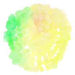 watercolor pale golden rod, pastel green and pale green color. circular painting graphic background illustration