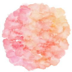 baby pink, light salmon and salmon watercolor graphic background illustration. circular painting can be used as graphic element or texture