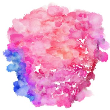 Circular Painting With Pastel Magenta, Medium Violet Red And Royal Blue Watercolor Graphic Background Illustration