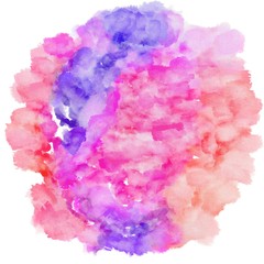 Fototapeta premium watercolor pastel magenta, plum and medium orchid color. circular painting graphic background illustration
