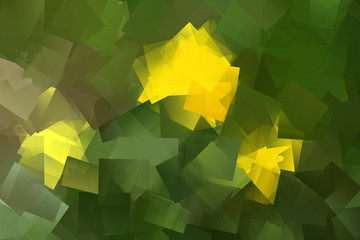 Hintergrund mit geometrischen Formen in gelb und grün