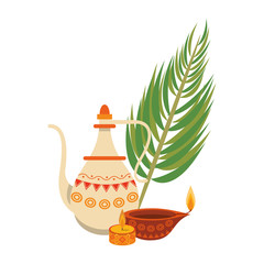 indian traditional teapot icon cartoon