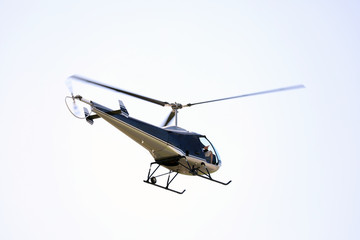 A helicopter in flight during an instruction flight
