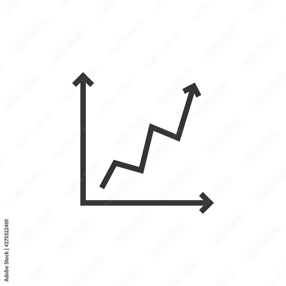 Poster growing graph icon template black color editable. growing graph symbol vector sign isolated on white
