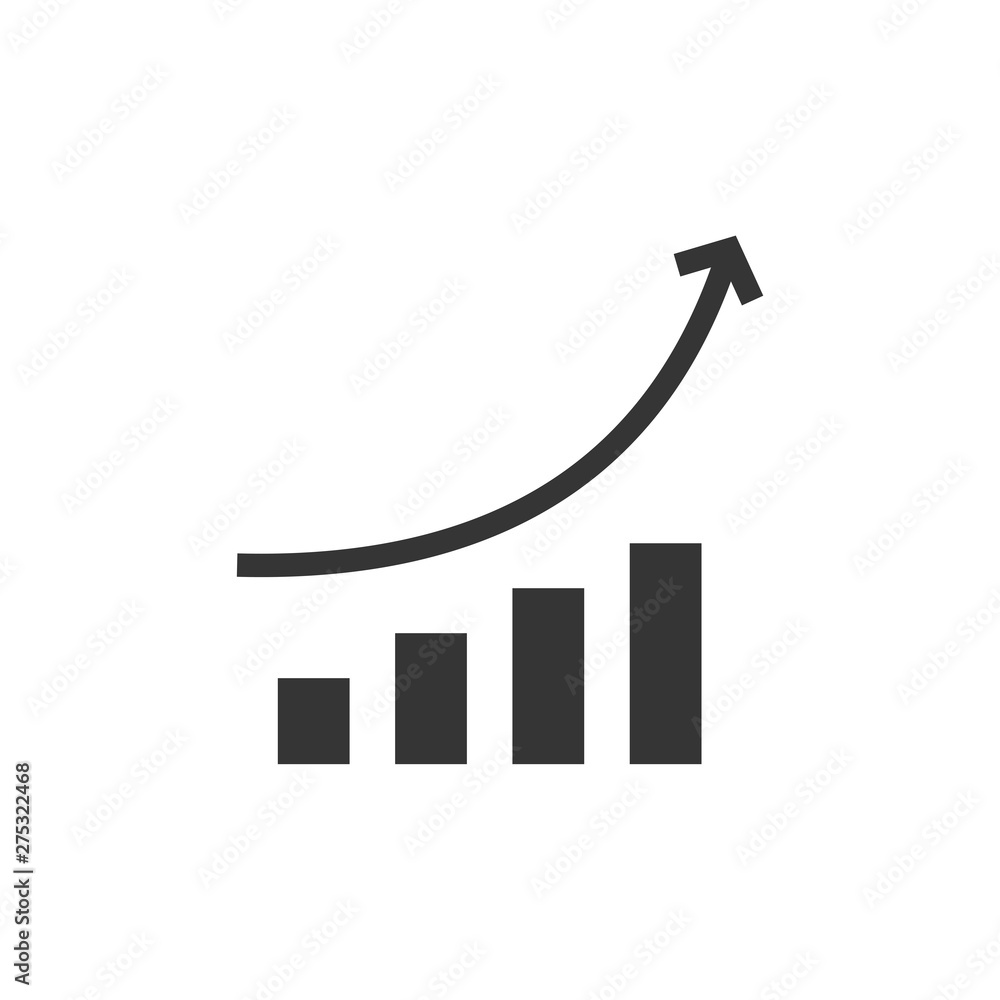 Poster growing graph icon template black color editable. growing graph symbol vector sign isolated on white