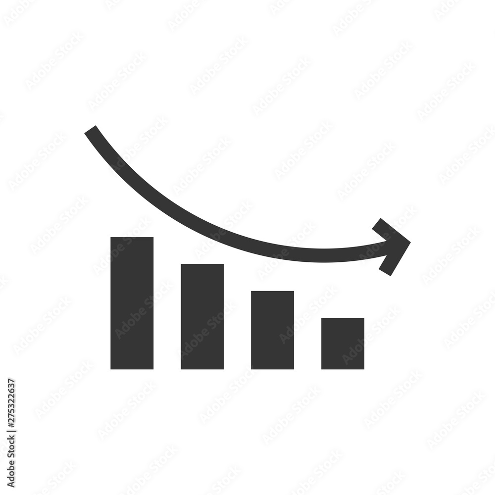 Poster Growing Graph icon template black color editable. Growing Graph symbol vector sign isolated on white background. Simple logo vector illustration for graphic and web design.