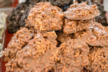 puffed rice and chocolate, handmade dessert sweets