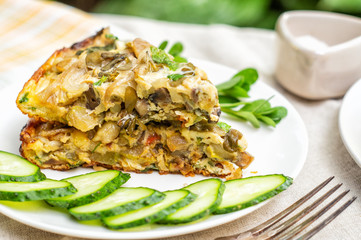 Frittata, an Italian dish made of whipped eggs, cheese and vegetables