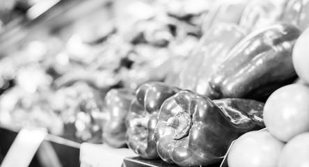 red pepper on market counter