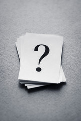 Paper card with a question mark