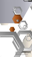 Abstract geometric backgrounds with hexagon stone and brick color compositions. Vector illustration