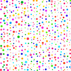 Multicolored circles on a white background.       