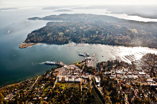 Ferry Docked At Bainbridge Island Terminal