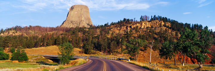 Road to Devils Tower Crossing Belle Fourche River