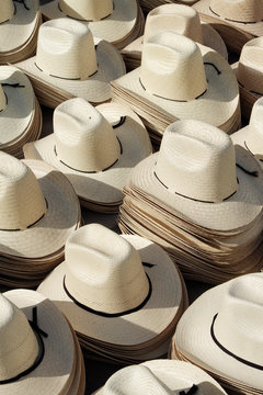 Stacks of Straw Hats