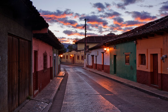 Empty Town Street at Dawn