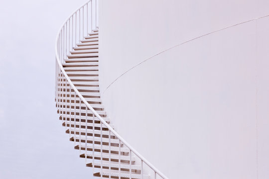 Winding silo stairs