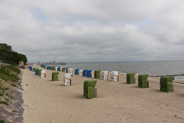 Strandkörbe am Strand von Wyk auf Föhr