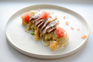 Pasta with duck