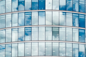 Clouds Reflecting Off an Office Building
