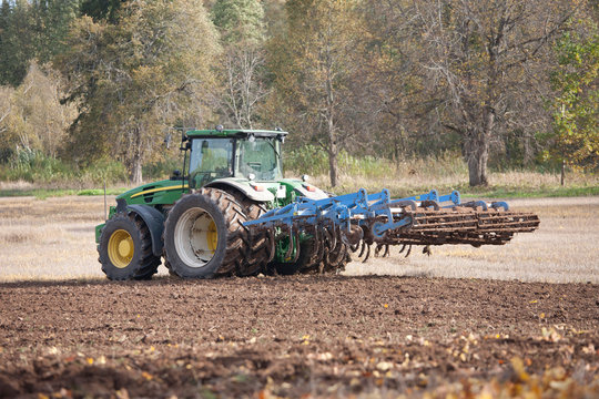 Tractor With An Aerator