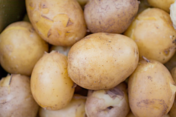 Cooked unpeeled new potatoes early varieties
