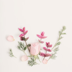 Obraz na płótnie Canvas plants and flowers on white background