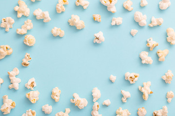 pop corn on blue background