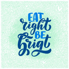 Healthy food lettering for banner design. Organic nutrition eco product. Vector