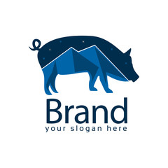 Obraz premium Pork Mountain stock logo vector. Vector Illustration on white background